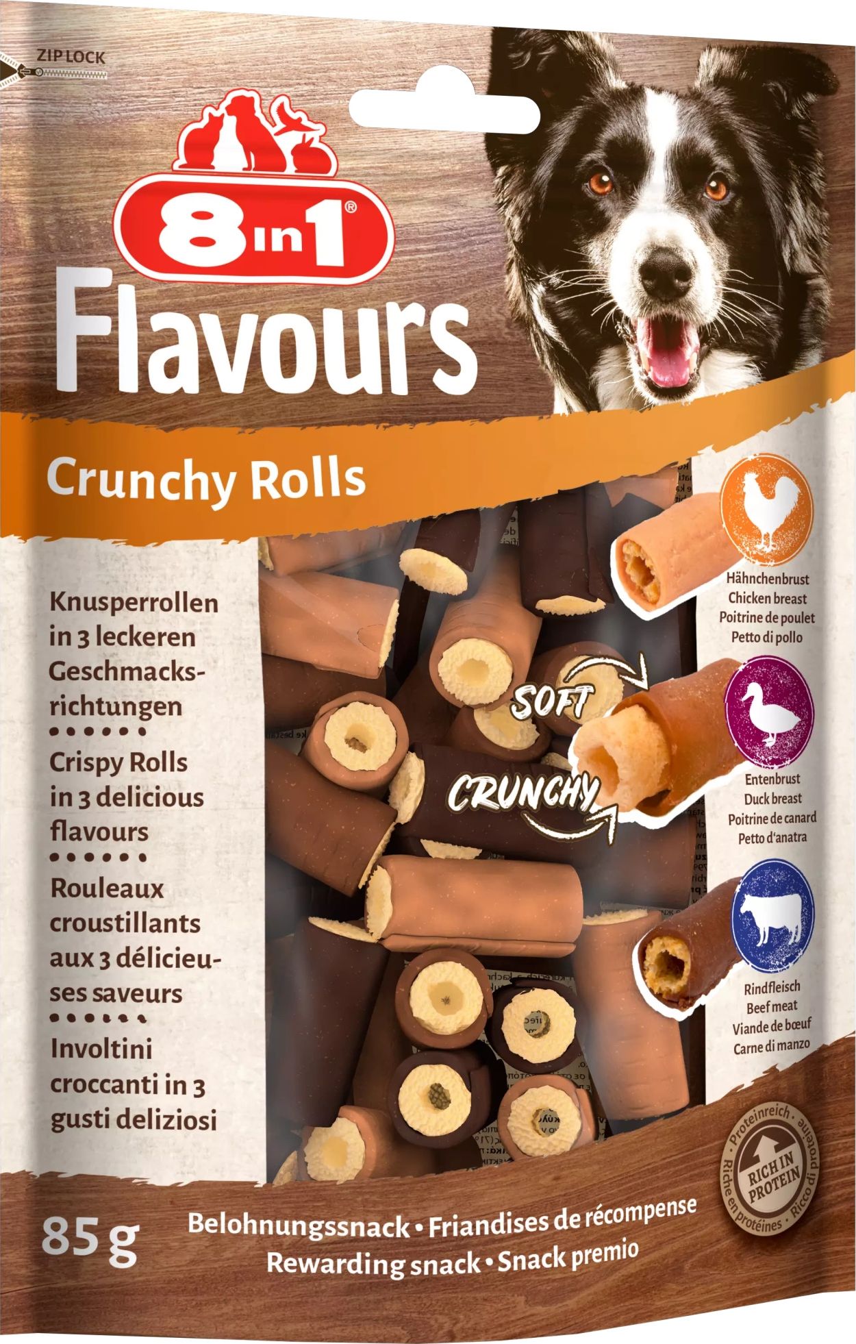 8in1 Przysmak FLAVOURS Crunchy Rolls 85g
