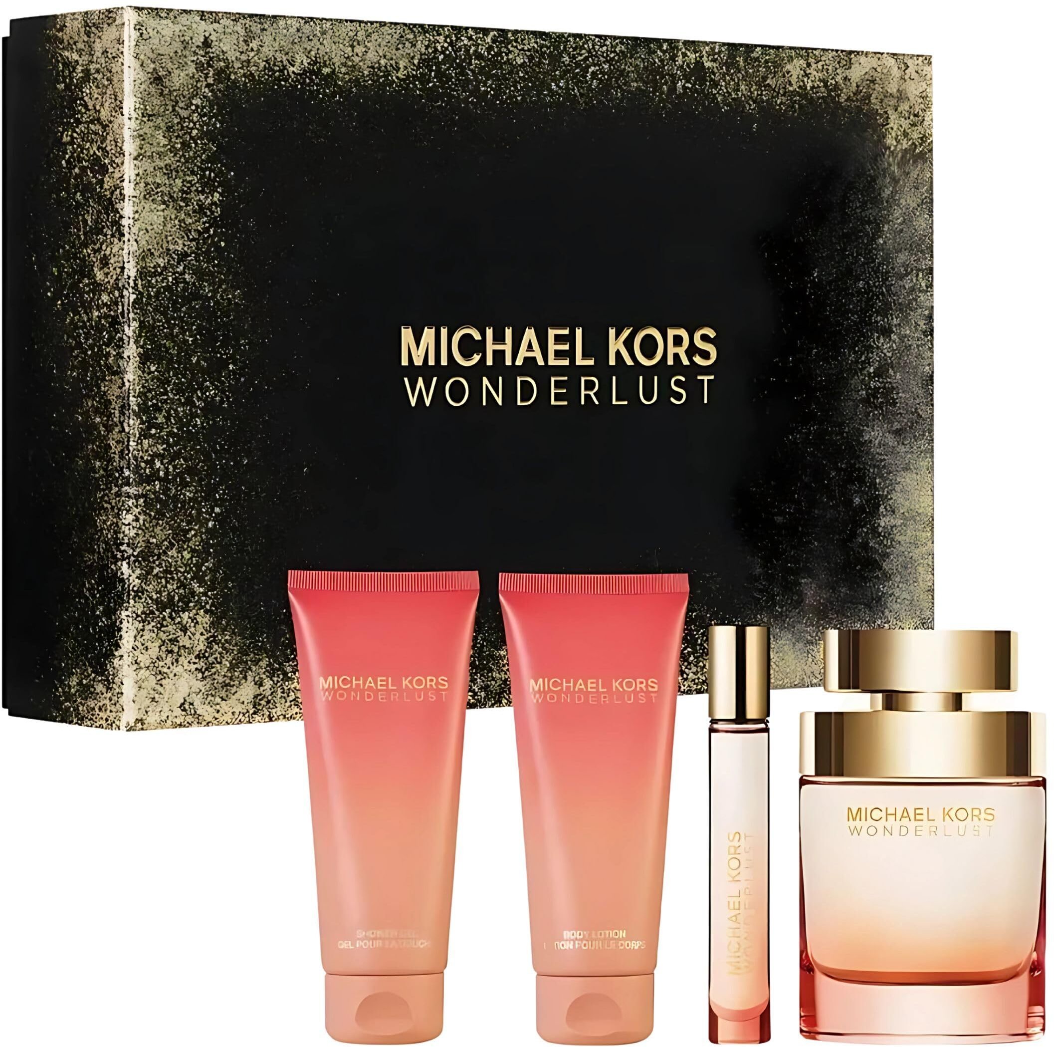 Set Michael Kors: Wonderlust, Eau De Parfum, For Women, 100 ml + Wonderlust, Eau De Parfum, For Women, 10 ml + Wonderlust, Moisturizing, Body Lotion,