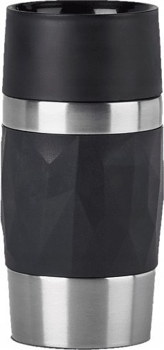 Emsa Emsa TRAVEL MUG Compact thermal mug (black/stainless steel, 0.3 liters, screw cap)