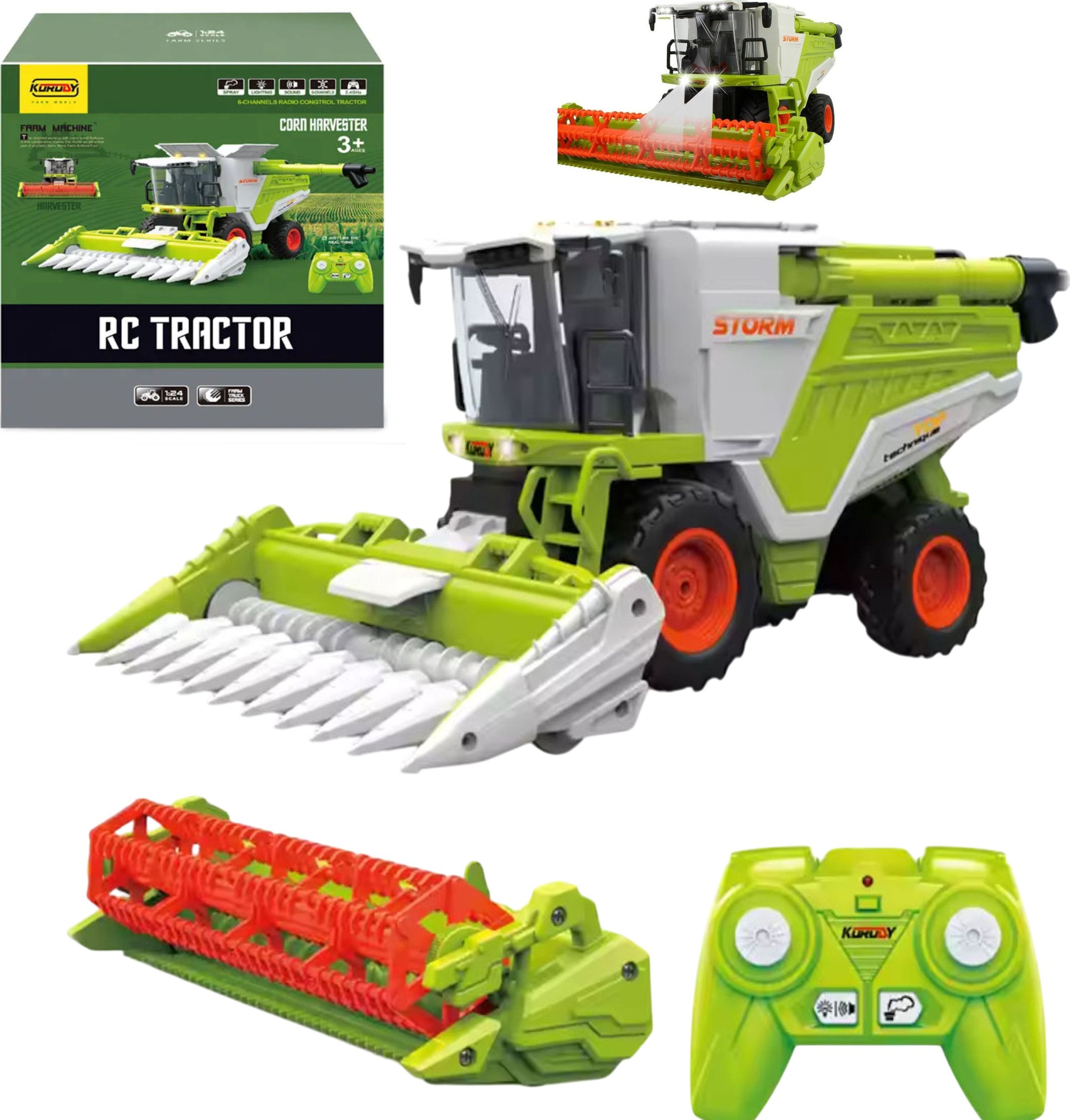 Coil Coil kombajn zdalnie sterowany na pilota 1:24 ŚwietaŁo dym