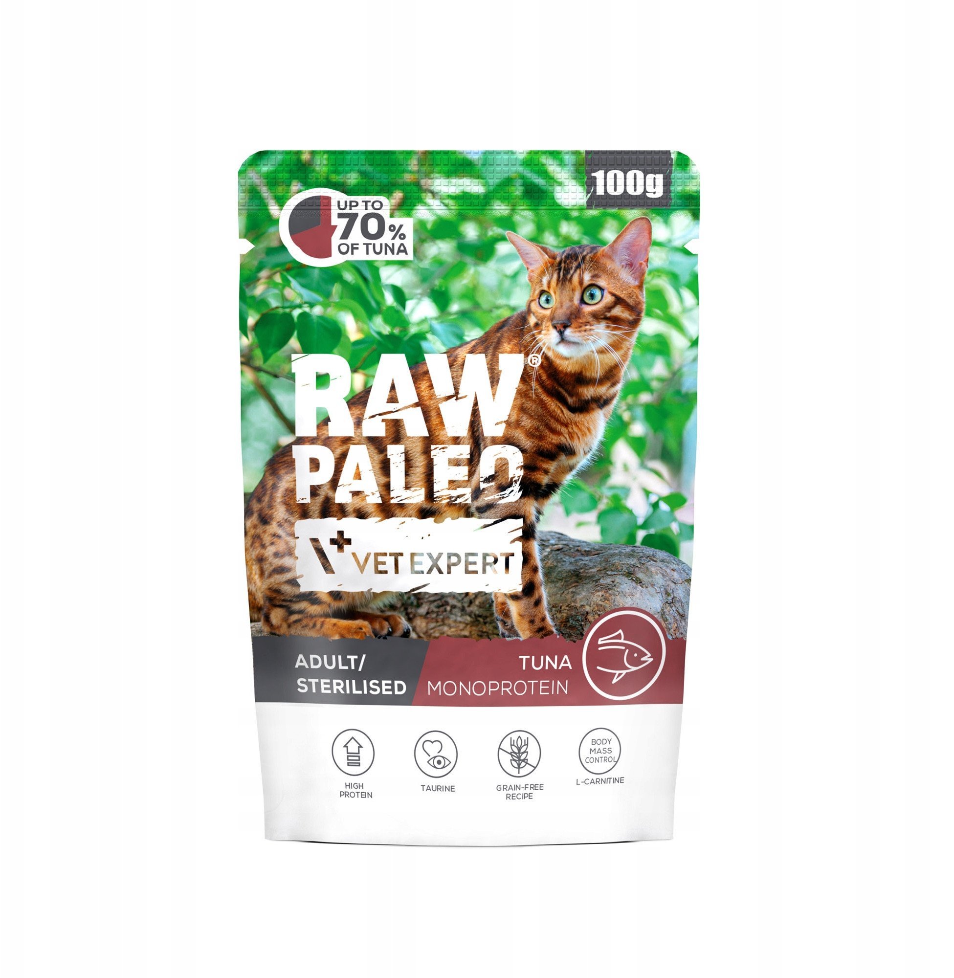 VetExpert Raw Paleo Adult/Sterilised Cat Tuna 100g