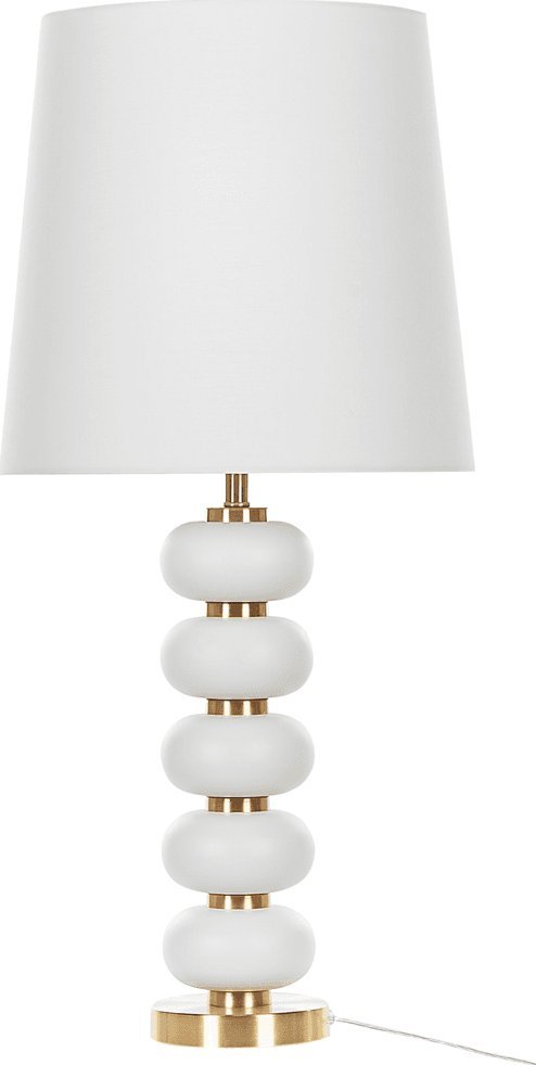 Lampa stołowa Beliani Lampa stołowa biała ze złotym FRIO