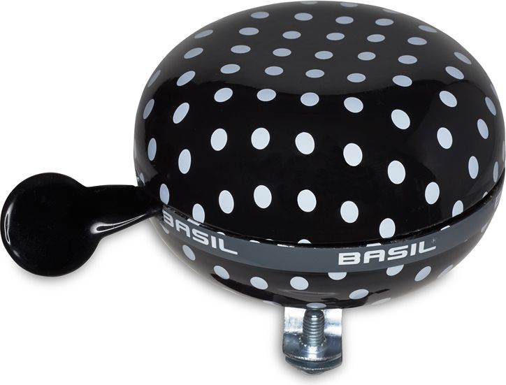 Basil Dzwonek Rowerowy BIG BELL POLKADOT 80 mm Black/White Dots (BAS-50397)
