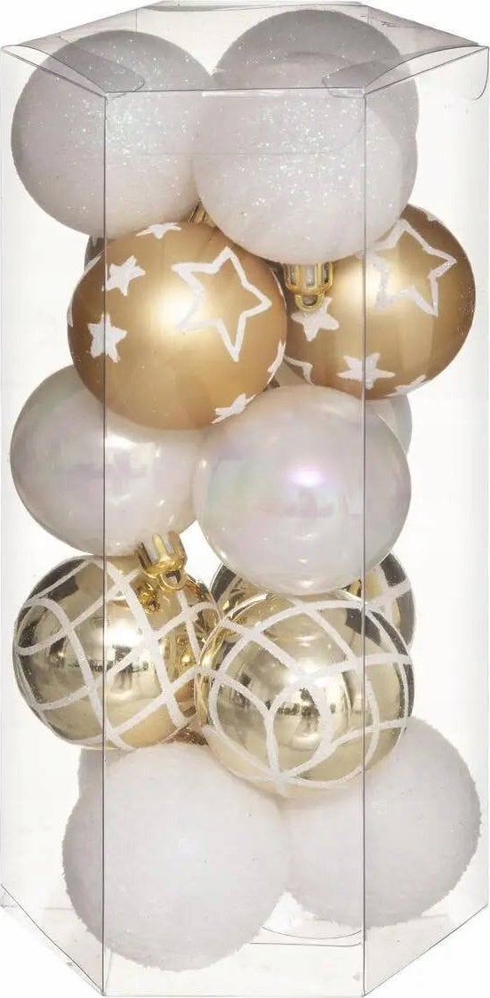 Atmosphera Zestaw bombek z tworzywa sztucznego, Ø 5 cm, 15 szt.