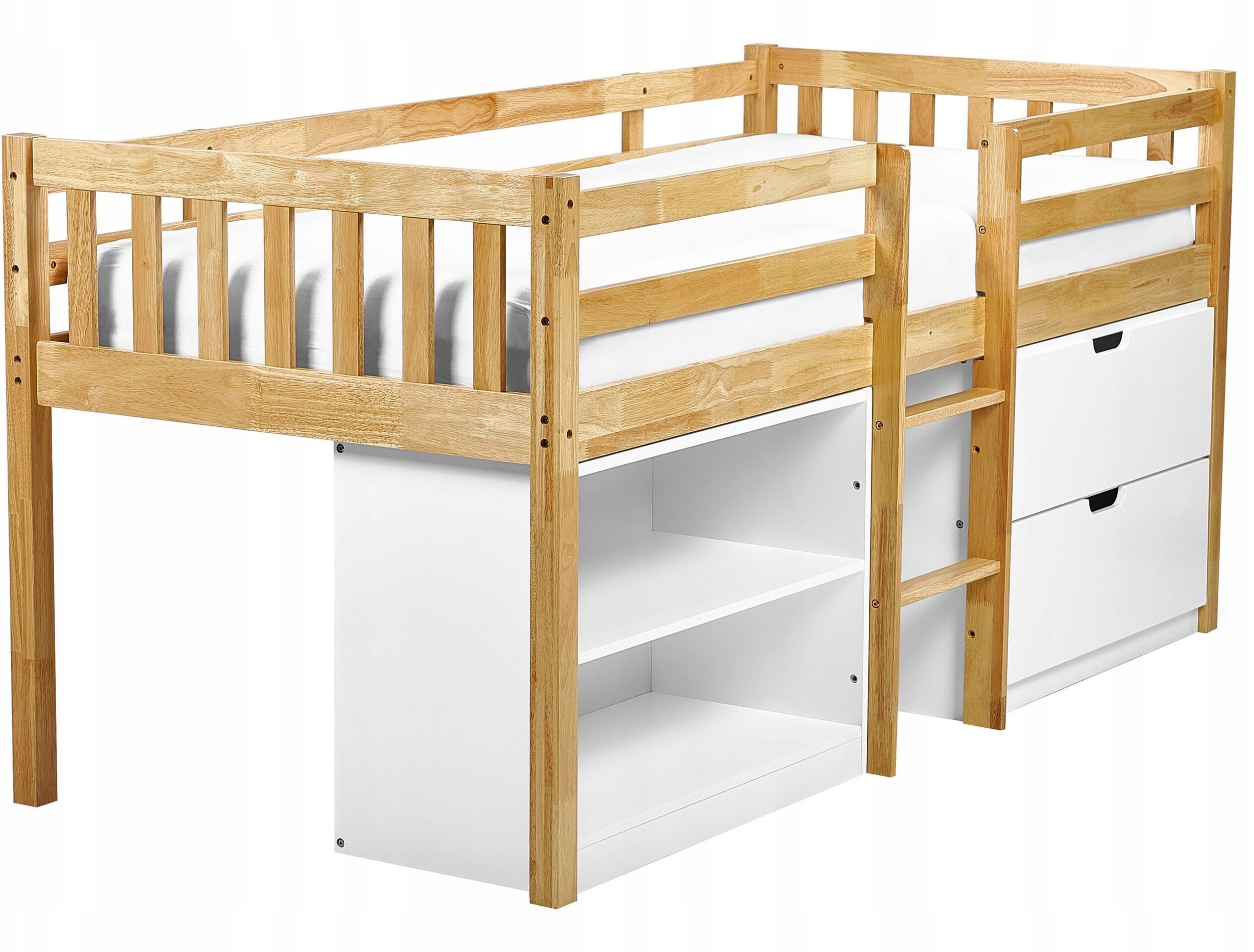 Beliani Łóżko na antresoli Drewno SUSVILLE 90 x 200 cm Jasnobrązowy