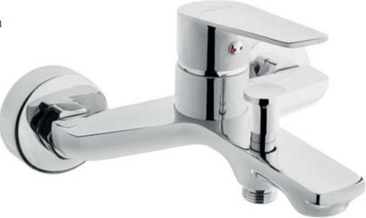 Bateria wannowa Invena Dokos ścienne chrom (BW-19-001)