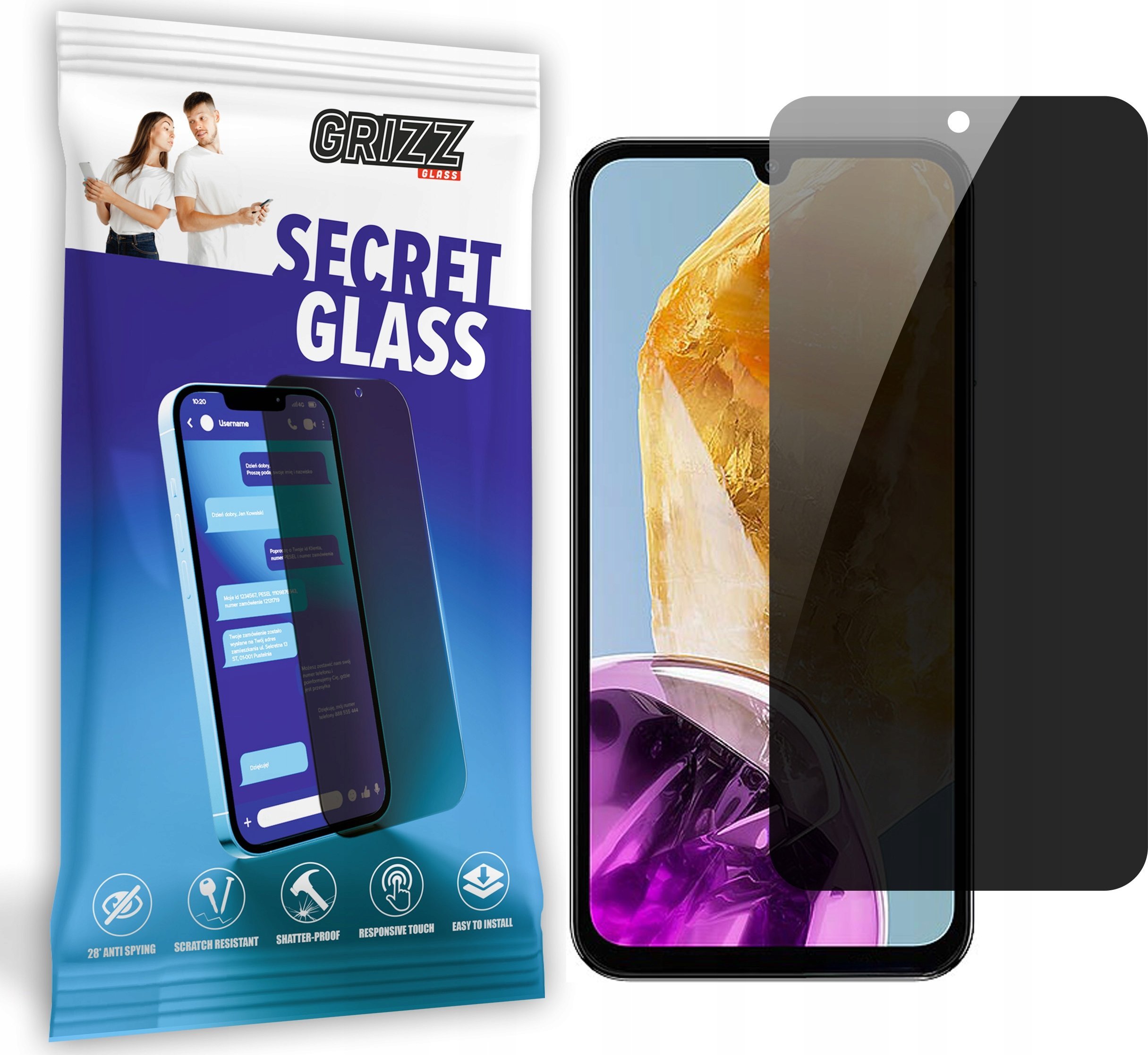 GrizzGlass Szkło prywatyzujące GrizzGlass SecretGlass do Samsung Galaxy M15