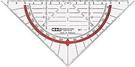 Möbius+Ruppert M+R Geodreieck 17cm glasklar rot hinterlegt 1 Stück