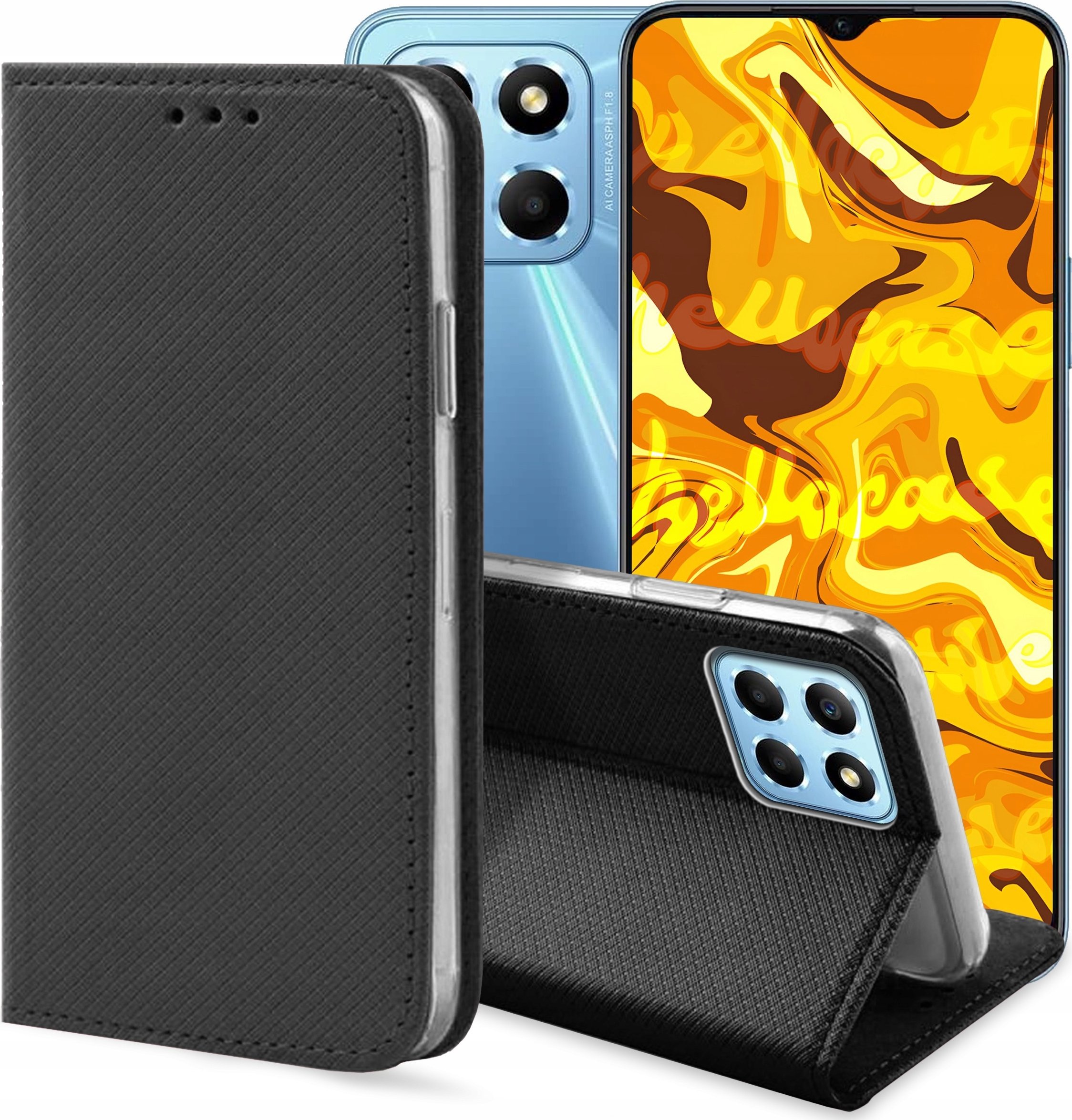 Hello Case ETUI Z KLAPKĄ DO HUAWEI HONOR X8 5G / HONOR X6 / HONOR 70 LITE CZARNE FLIP