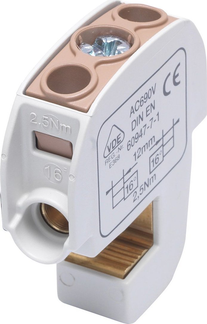 Simet SBB 16 Zacisk izolowany szynowy 86105 brązowy SIMBLOCK