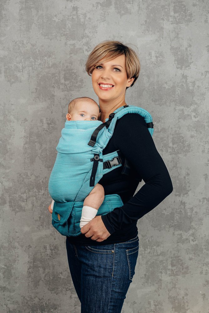 LennyLamb Nosidełko LennyLamb - LennyUpGrade: Jodełka Ombre Zielony Regulowane