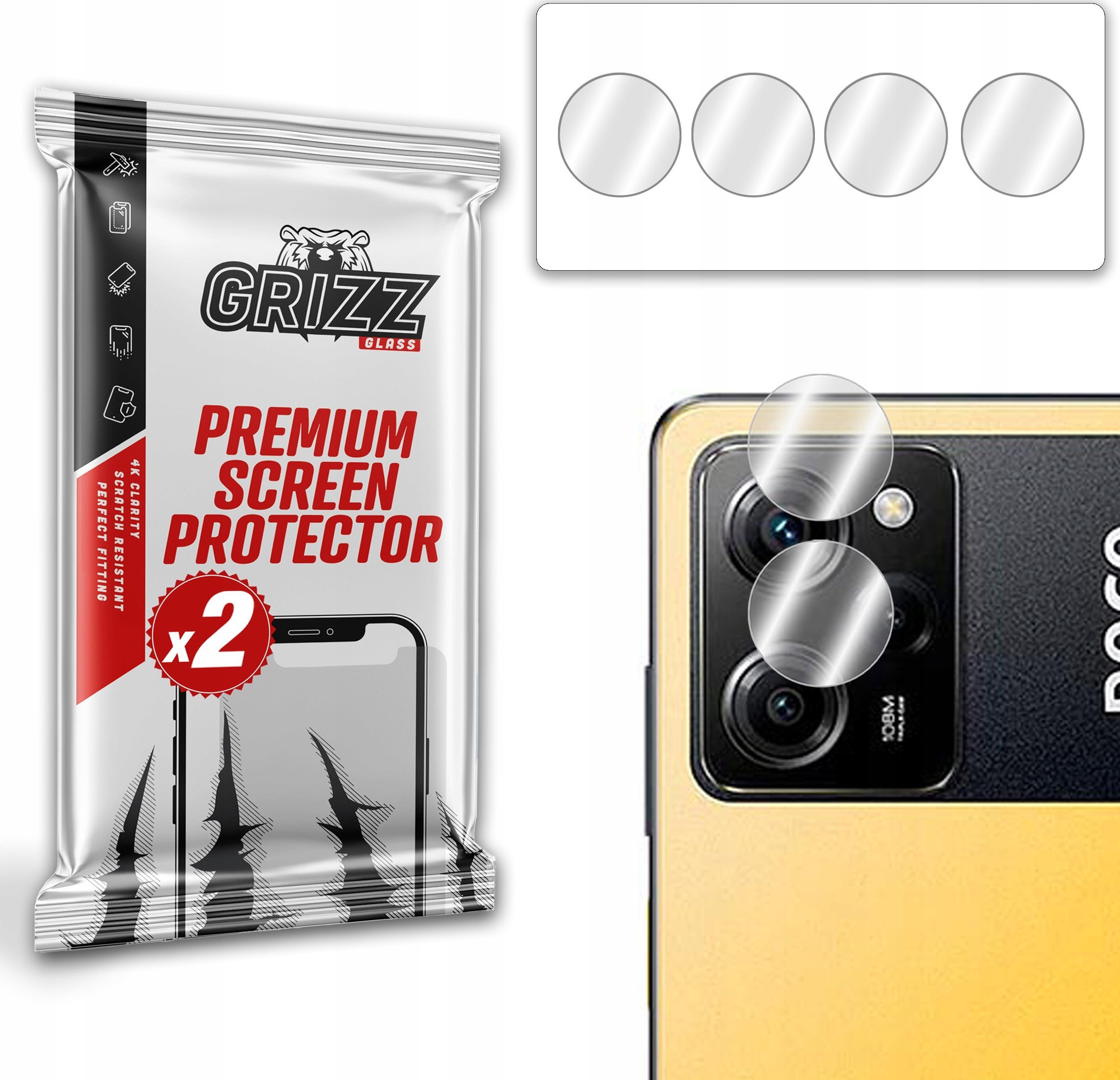 GrizzGlass Szkło na aparat GrizzGlass HybridGlass Camera do POCO X5 Pro