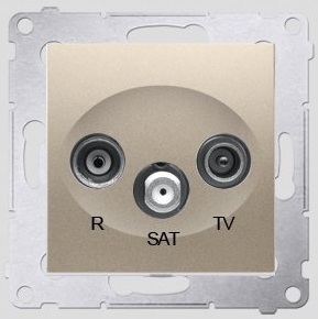 Kontakt-Simon Gniazdo antenowe SIMON54 RTV/SAT przelotowe złote - DASP.01/44