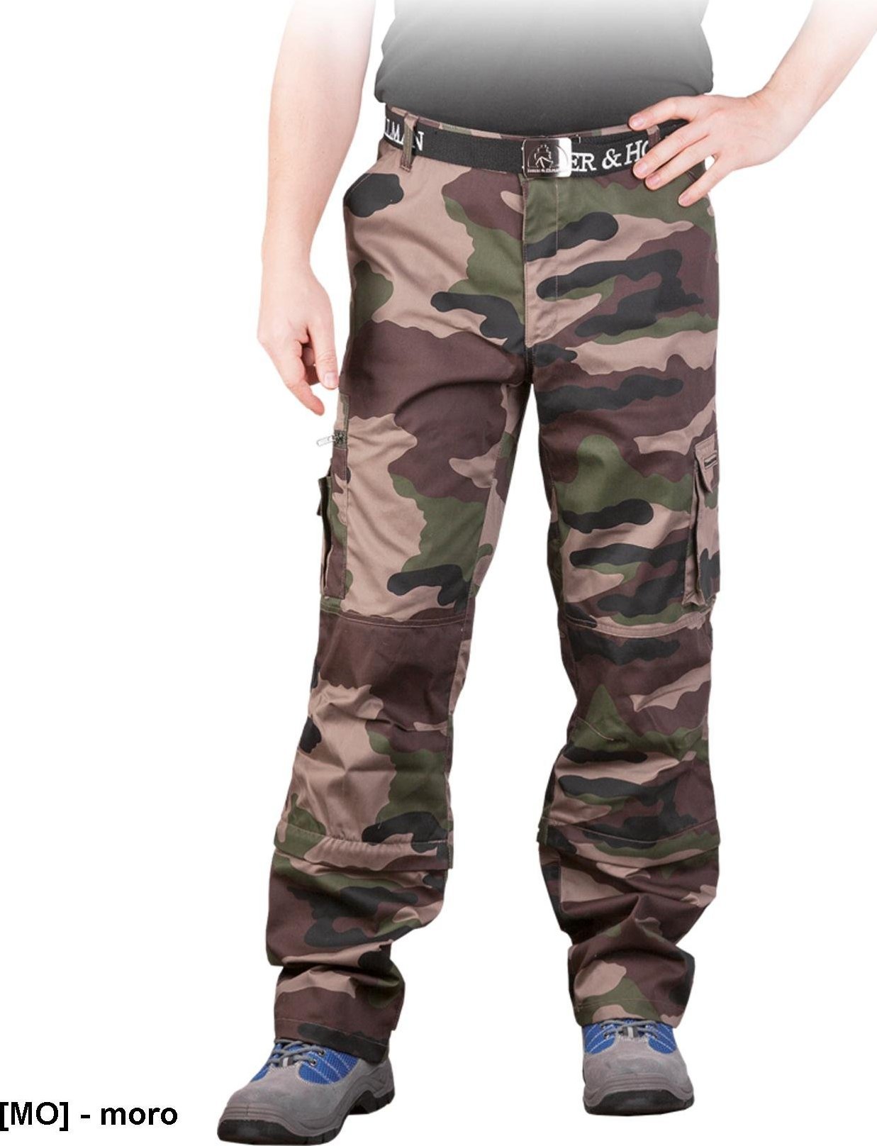 R.E.I.S. LH-HUNSPO - spodnie ochronne do pasa moro z odpinanymi nogawkami 2w1 - moro 46