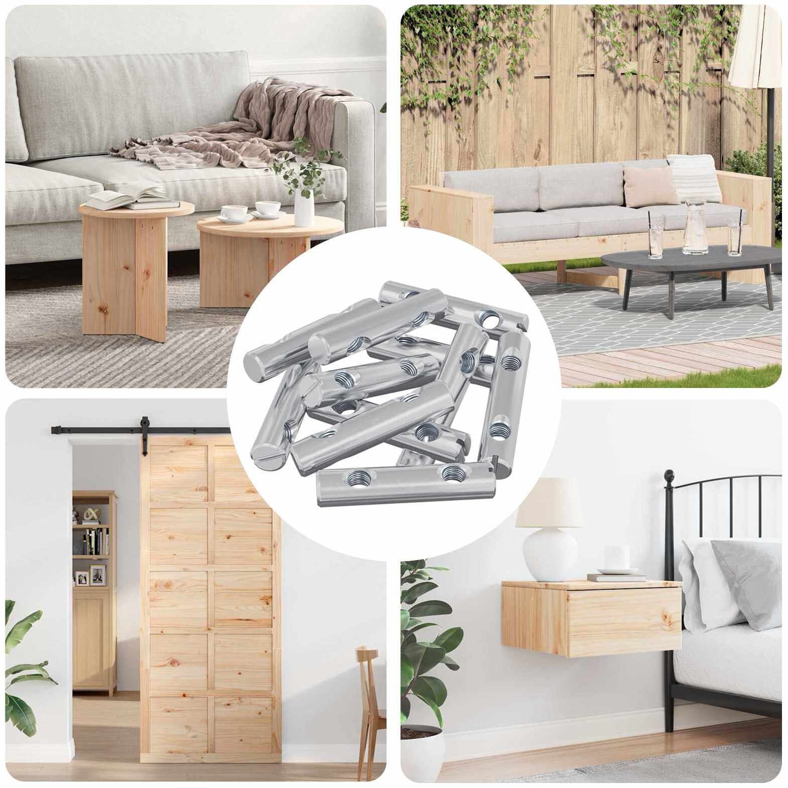 vidaXL Nakrętka 12 pcs powlekana cynkiem 60 x 12 mm Żelazo