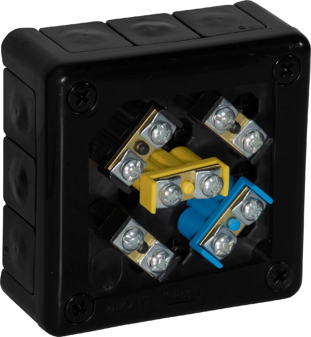 ViPlast Puszka natynkowa z zaciskami 12 wlotów VIPLAST VP-41 CZARNA IP55 98x98x42mm 041-55