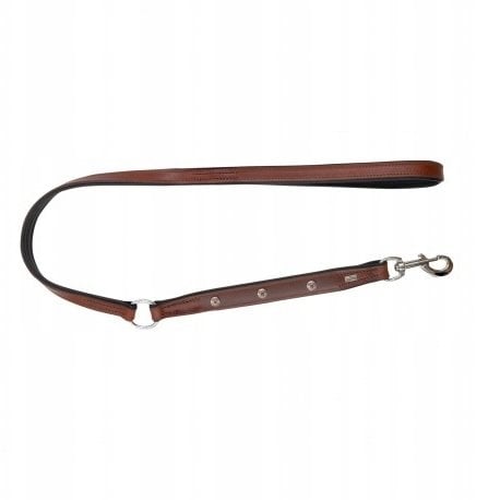 Smycz skórzana, 20 mm- 100 cm, czerwona-czarna