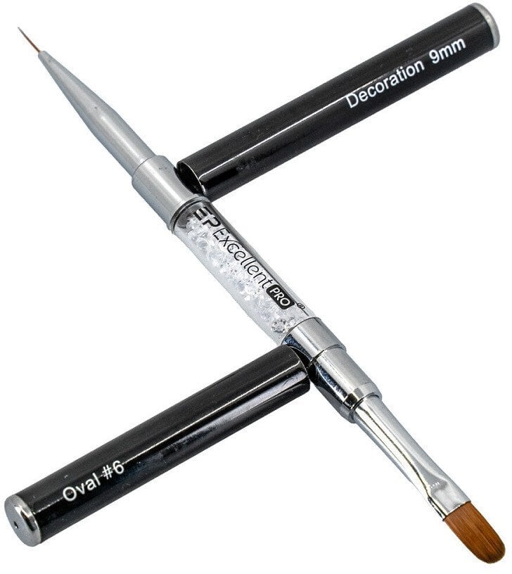 Excellent PRO Decoration pędzelek 2w1 z cyrkoniami Oval 6 9mm
