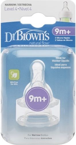 Dr Browns Smoczek 4 Standard Silikonowy 9m+ 2 sztuki (QU0053)