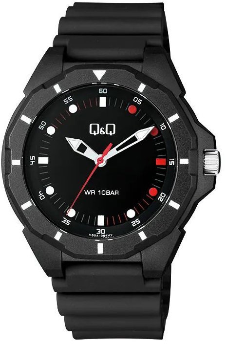Zegarek Q&Q V30A-004V młodzieżowy czarny czarna tarcza .