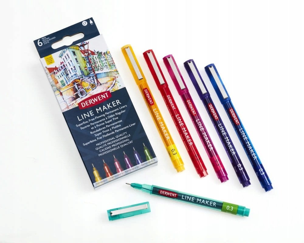 Cienkopisy Derwent Line Maker kolor 6