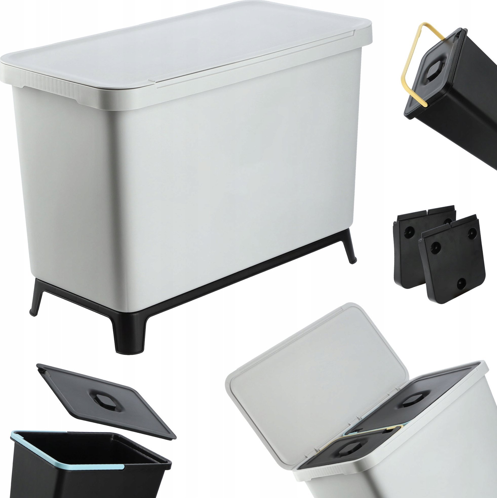 Kosz na śmieci Kadax KADAX Zestaw Koszy Na Śmieci Wiszący Pojemnik Do Segregacji 10L+23L Popiel
