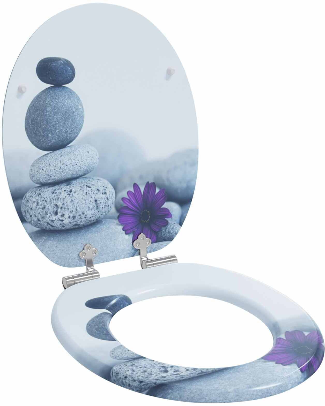 vidaXL Deska toaletowa Szary 44 x 38 cm Płyta MDF