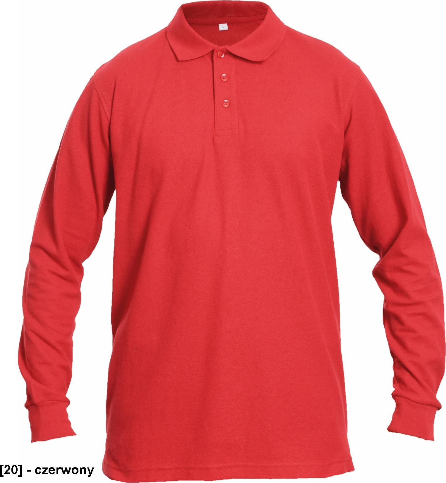 CERVA SANGU - koszulka polo dł.rękaw - czerwony 3XL