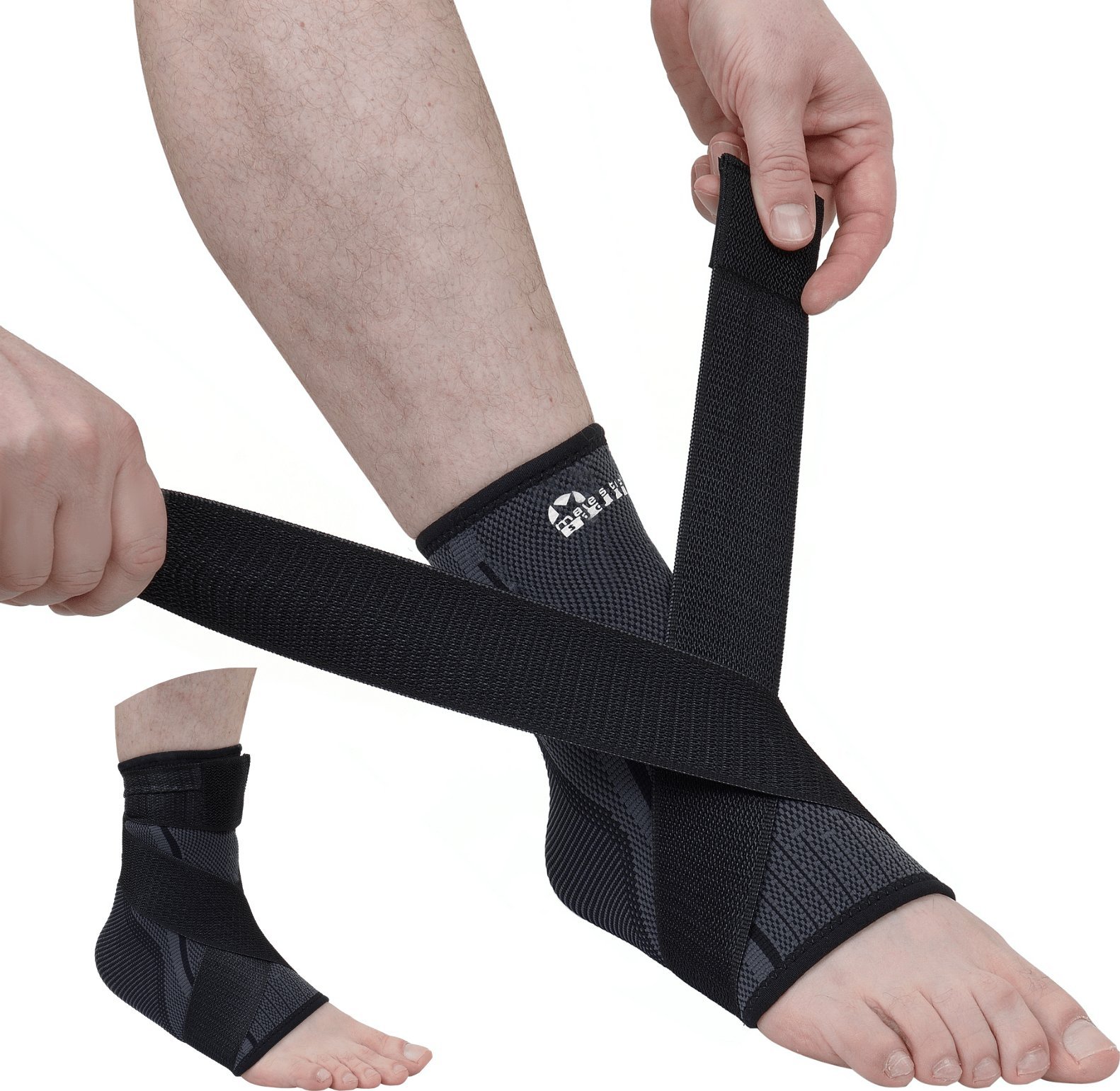 Ściągacz na kostkę Majestic Sport TOBI czarno-szary r. S /2 szt/