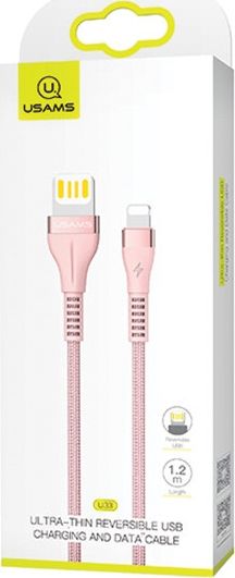Kabel USB Usams USB-A - Lightning 1.2 m Różowy (63782-uniw)