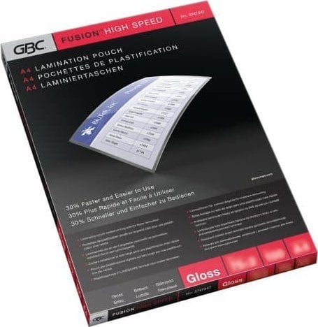 GBC GBC HighSpeed Laminating Pouch A4 2x100 Micron, Transparent, Glossy, A4, 0.2 mm, China, 216 mm