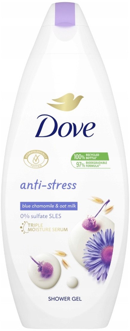 Dove Anti-stress Blue chamomile & oat milk Żel pod prysznic, 250 ml