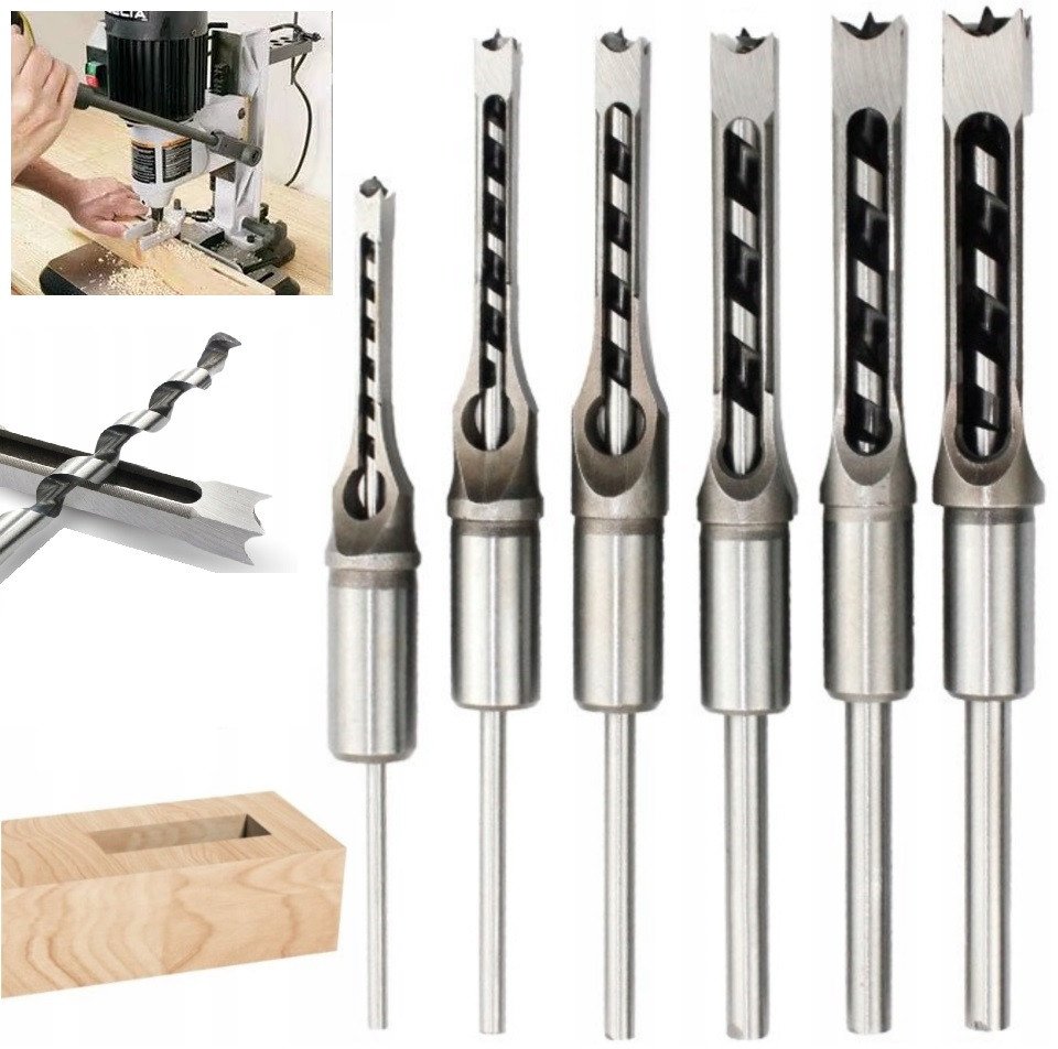 WIERTŁO DO WIERCENIA OTWORÓW KWADRATOWYCH 6EL. FREZ DO CZOPOWANIA W DREWNIE