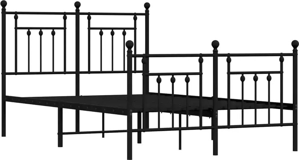 Elior Czarne industrialne łózko metalowe 160x200cm - Velones