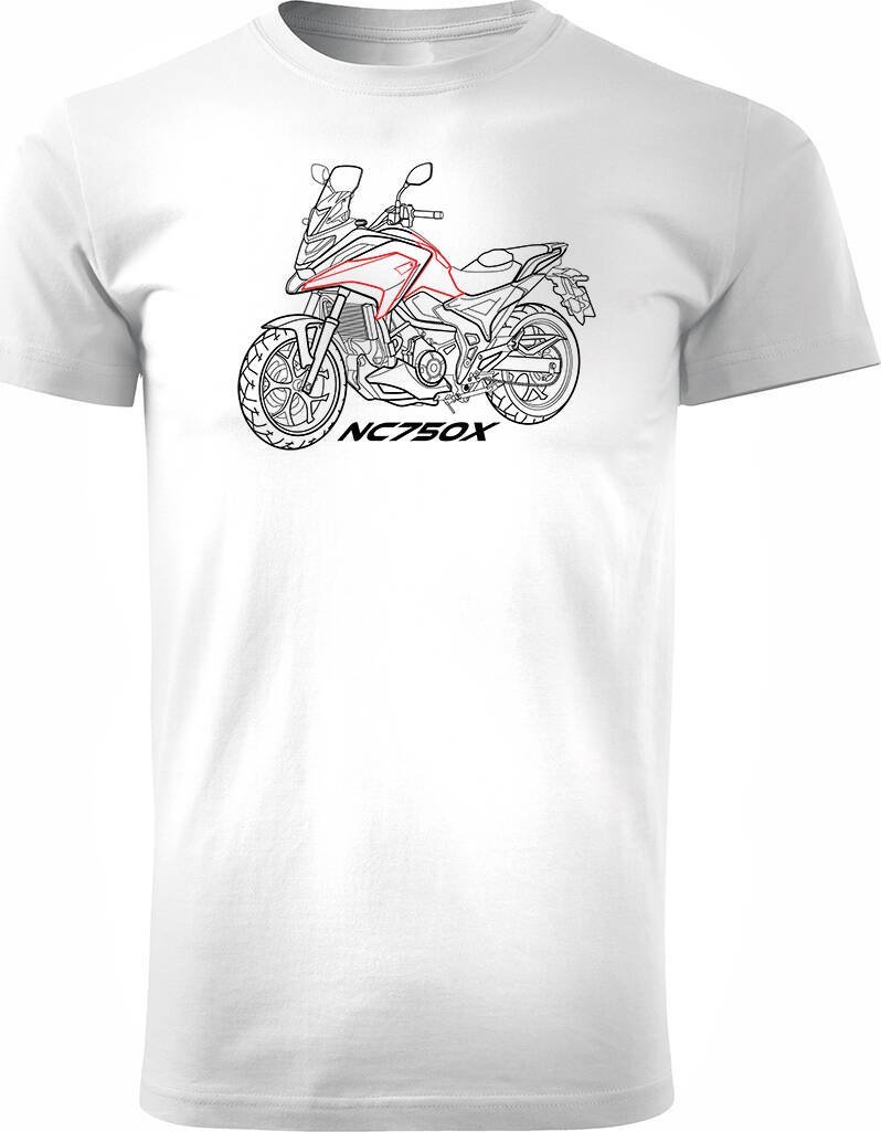 Topslang Koszulka z motocyklem na motor Honda NC 750 X NC750X męska biała REGULAR S