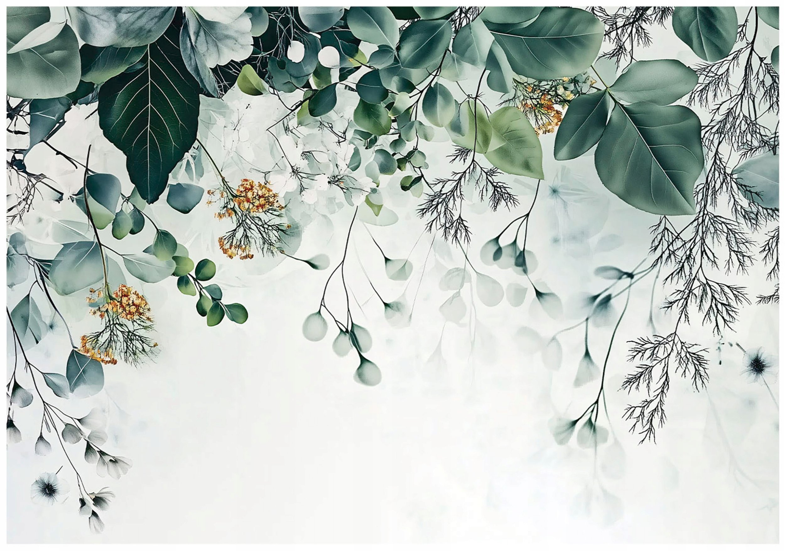 Fototapeta Liście Wiszące Zielony Sypialnia Salon Tapeta Flizelina 400X280