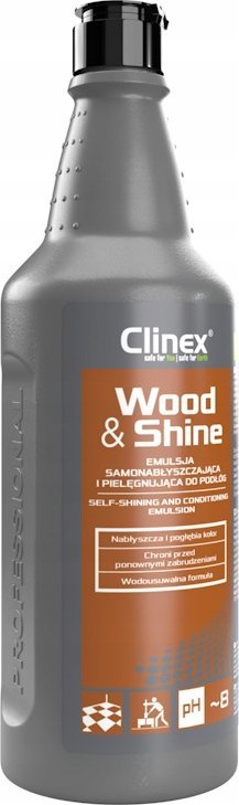 Clinex Emulsja CLINEX Wood&Shine, samonabłyszczająca i pielęgnująca podłogi, 1l
