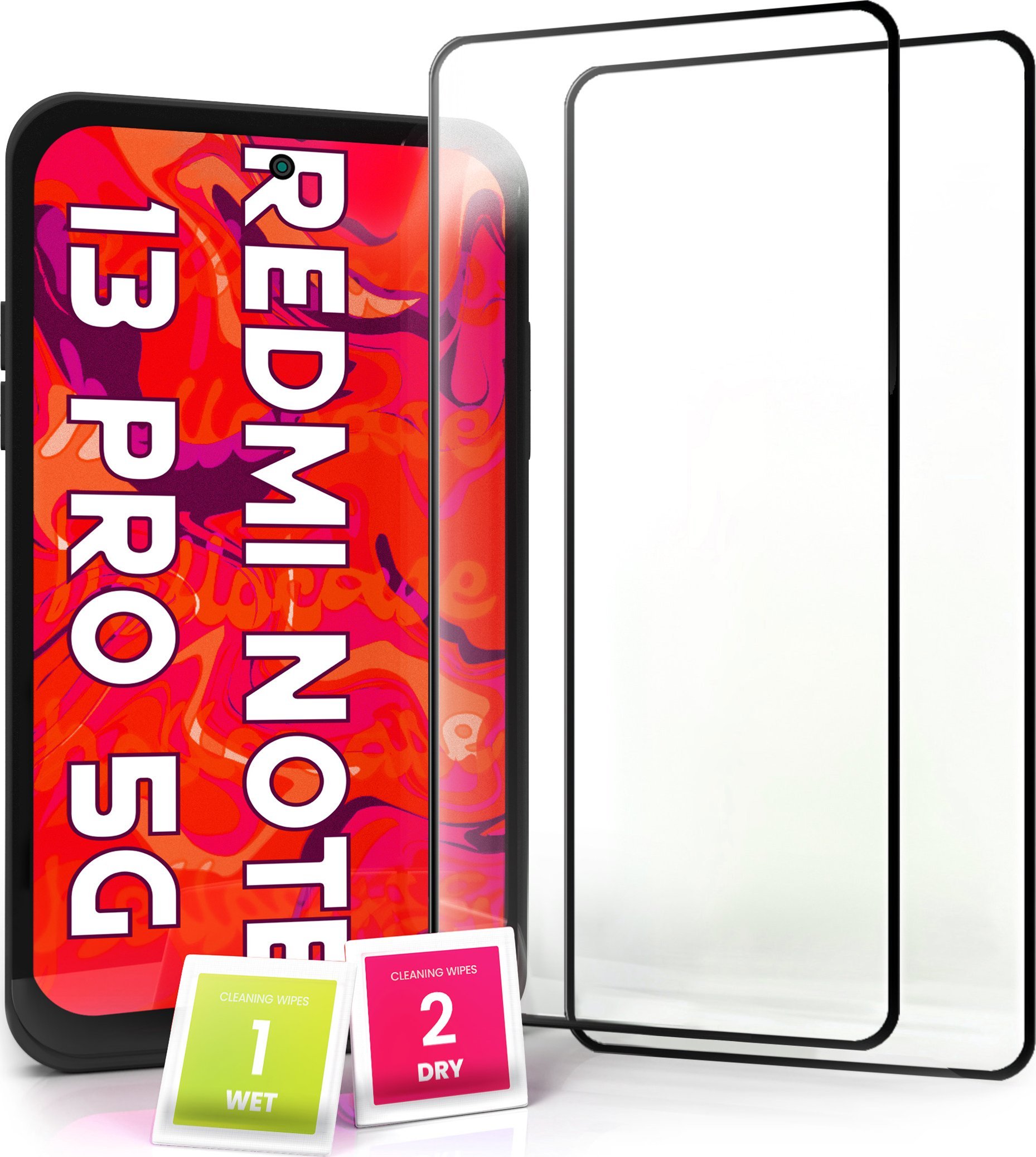 Hello Case 2-pak Szkło Hartowane do Xiaomi Redmi Note 13 Pro 5G Pełne cały ekran 5D 9H