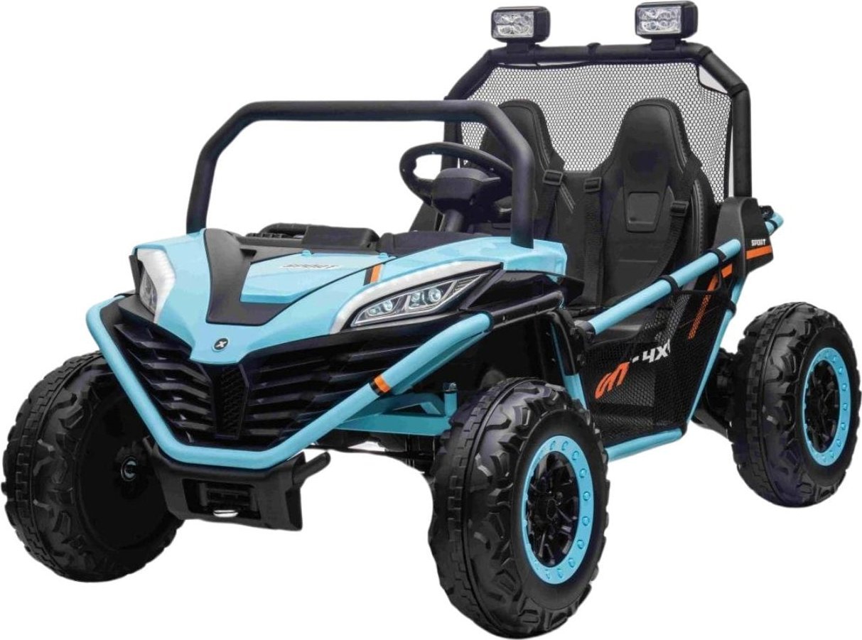 Ramiz Auto Na Akumulator Pojazd Buggy FASTER 4x4 Niebieski MP3 LED Ekoskóra