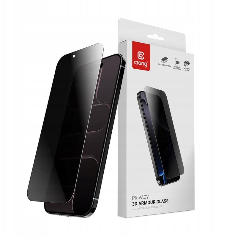Crong Privacy 3D Armour Glass - Hartowane szkło prywatyzujące iPhone Air