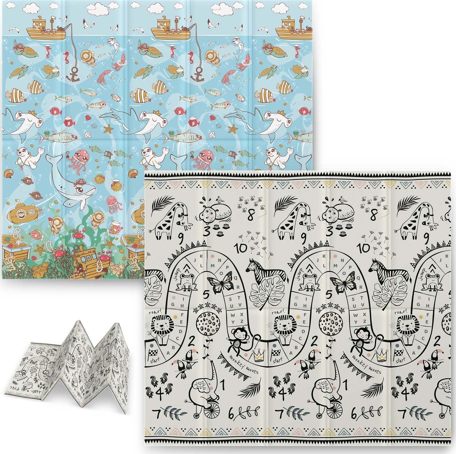 Ricokids Duża mata piankowa, dwustronna, Nukido, 200x180x1 cm