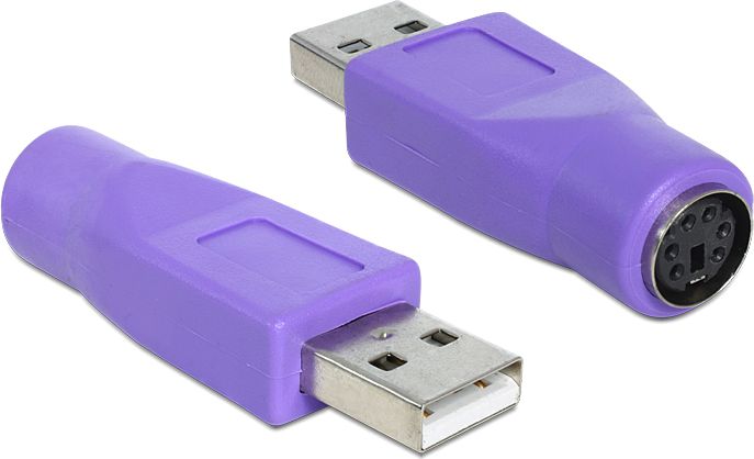 Adapter USB Delock USB - PS/2 Fioletowy (65461)