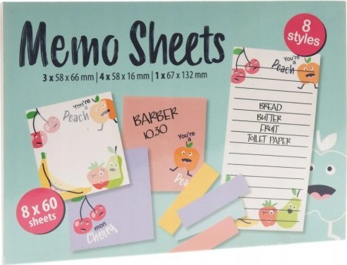 Koopman Karteczki samoprzylepne papierowe z naklejkami