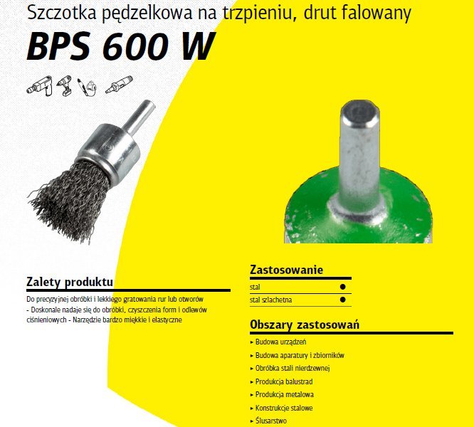Klingspor K.SZCZOTKA PĘDZELKOWA 30mm BPS600W DRUT FALISTY NIERDZEWNY