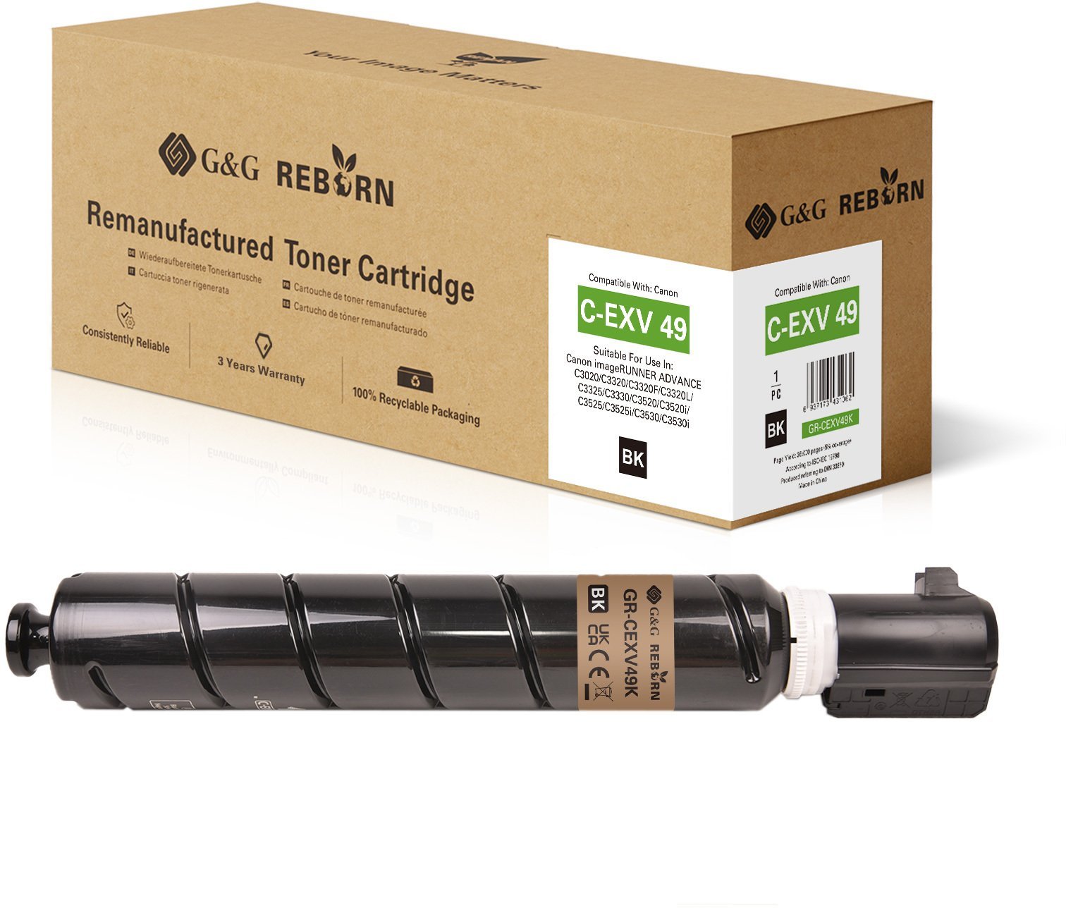 Toner G&G Reborn-Toner kompatybilny z Canon C-EXV 49 (8524B002) B