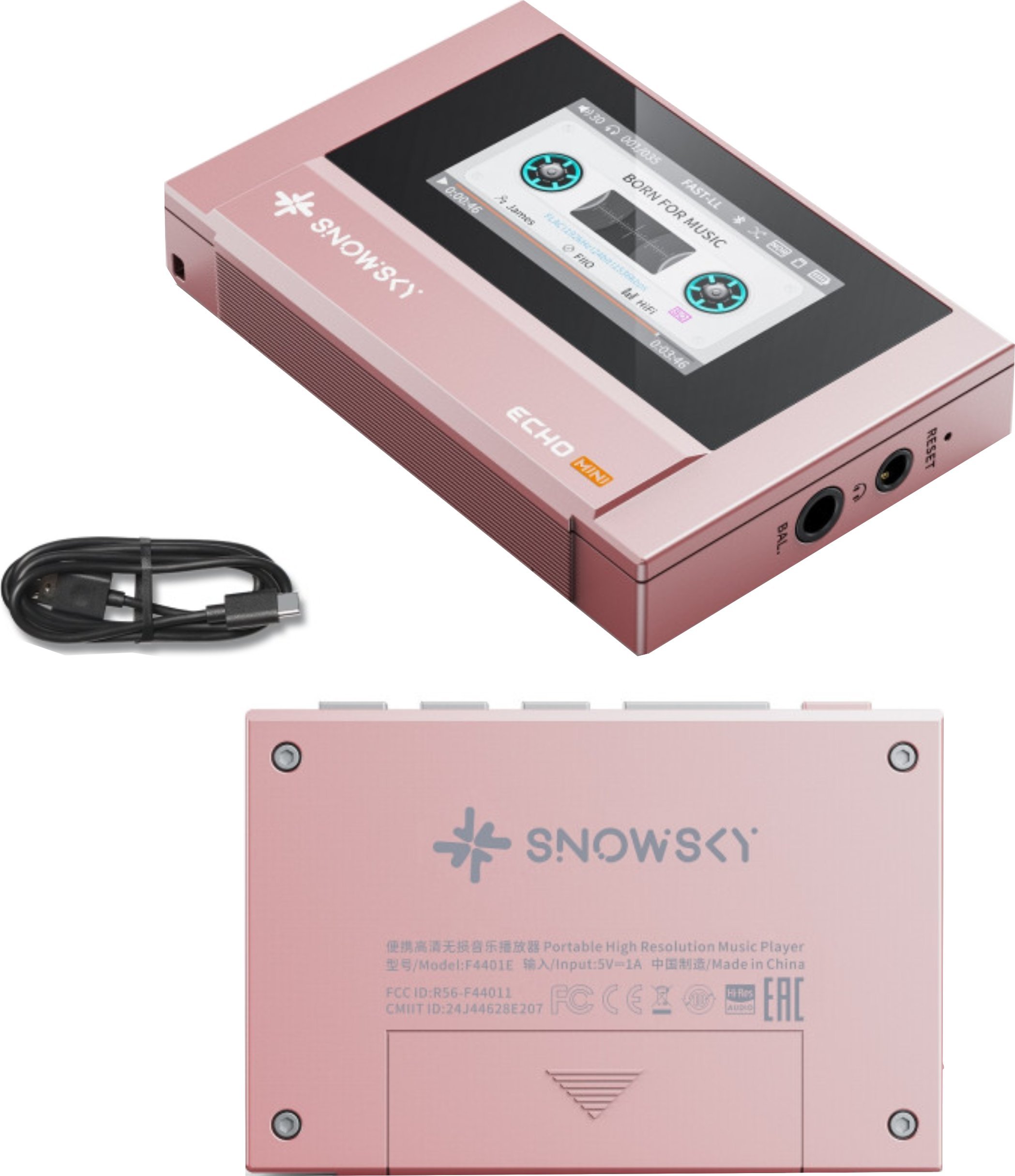 FIIO SNOWSKY ECHO MINI Przenośny odtwarzacz Hi-Res róźowy