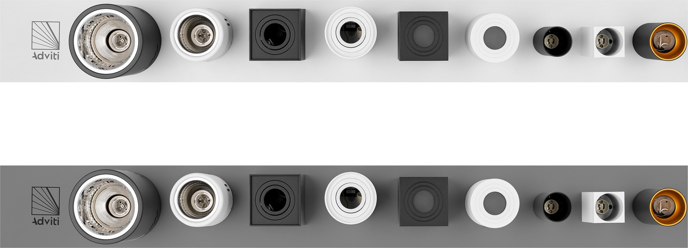 Ekspozytor Adviti oprawy natynkowe, szary, 133x16 cm