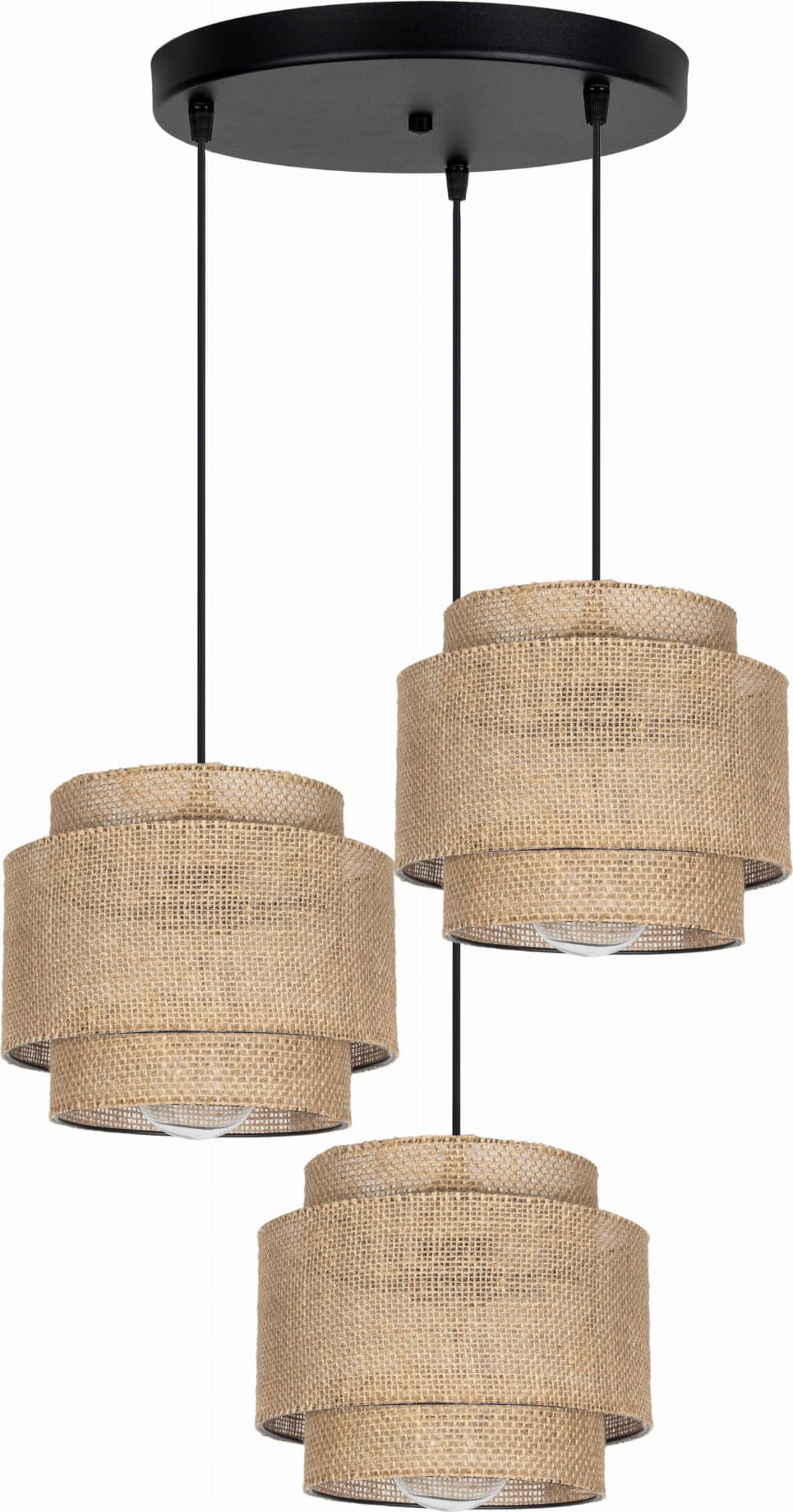 Lampa wisząca Solar Lampa wisząca sufitowa żyrandol BOHO len 3 żarówki