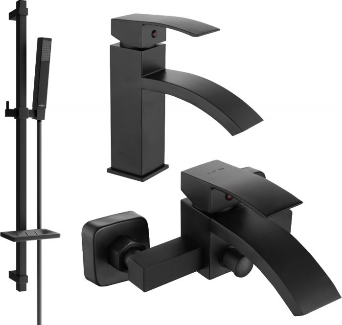 Mexen Mexen Libra DQ77 zestaw wannowy, czarny - 745103DQ77-70