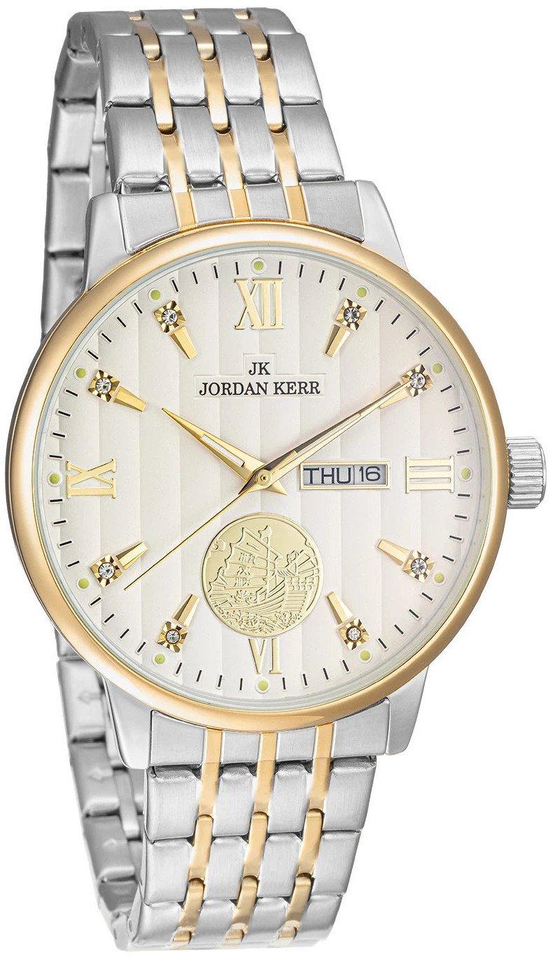 Zegarek damski Jordan Kerr L1070 srebrno-złoty